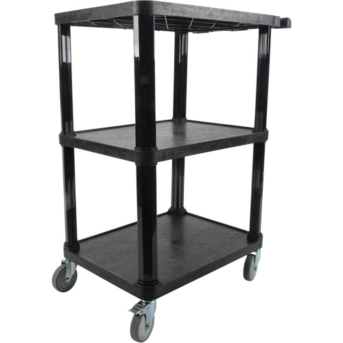 Utility Cart with Flat Shelf, 3 Tiers, 18-1/8" x 37-3/8" x 27-3/4", 330 lbs. Capacity Mukwa Safety Services