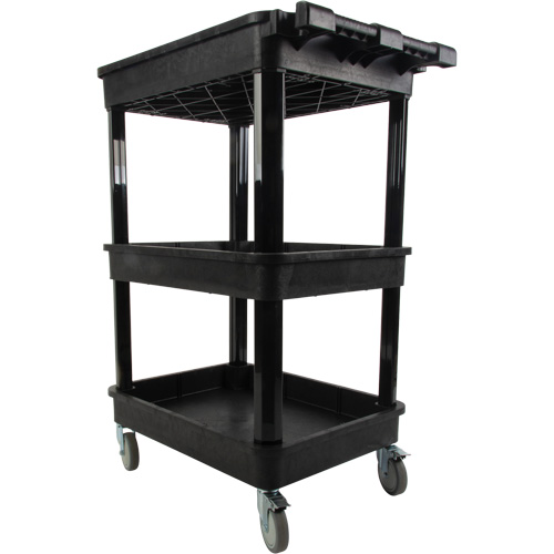 Chariot utilitaire avec tablette &agrave; bordure profonde, 3 tiers, 19" x 39-1/2" x 28-1/4", Capacit&eacute; 330 lb Mukwa Safety Services