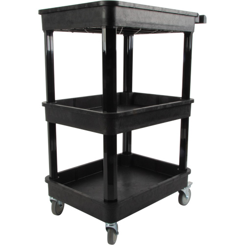 Chariot utilitaire avec tablette &agrave; bordure profonde, 3 tiers, 19" x 39-1/2" x 28-1/4", Capacit&eacute; 330 lb Mukwa Safety Services