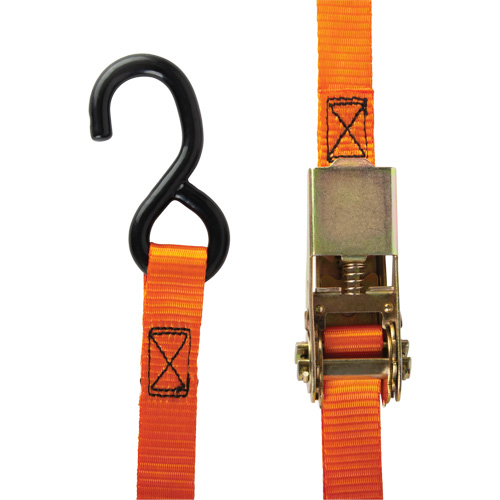 Ratchet Strap, S-Hook, 12' W x 1" L, 2200 lbs. (998 kg) Working Load Limit Mukwa Safety Services
