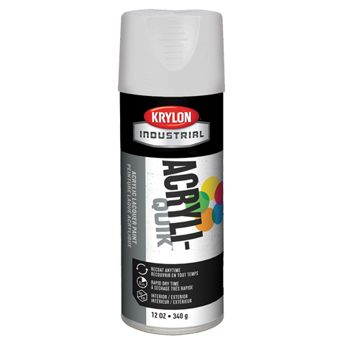 Industrial Acryli-Quik Lacquer, White, Gloss, 12 oz., Aerosol Can Mukwa Safety Services