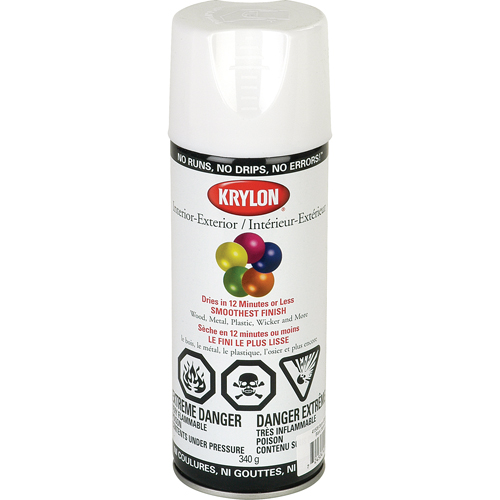 Industrial Acryli-Quik Lacquer, White, Semi-Gloss, 12 oz., Aerosol Can Mukwa Safety Services