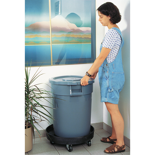 Socle roulant pour contenant &agrave; d&eacute;chets, Poly&eacute;thyl&egrave;ne, Noir Mukwa Safety Services