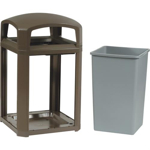 Landmark Series&reg; Classic Container Frame With Rigid Liner, Galvanized Steel, 35 US gal. Mukwa Safety Services