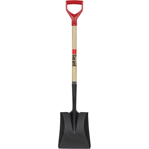 Square Point Shovel, Wood, Tempered Steel Blade, D-Grip Handle, 43-1/2" Long Mukwa Safety Services
