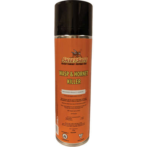 SkeetSafe&reg; Wasp & Hornet Spray, 350 g, Aerosol Can, Solvent Base Mukwa Safety Services