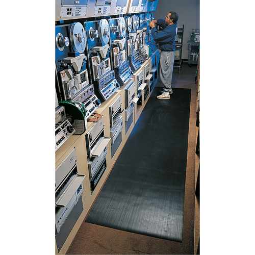 Tapis standard no 381, Ergonomique, 4' x 105' x 1/8", Noir Mukwa Safety Services