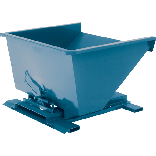 Self-Dumping Hopper, Steel, 3/4 cu.yd., Blue Mukwa Safety Services