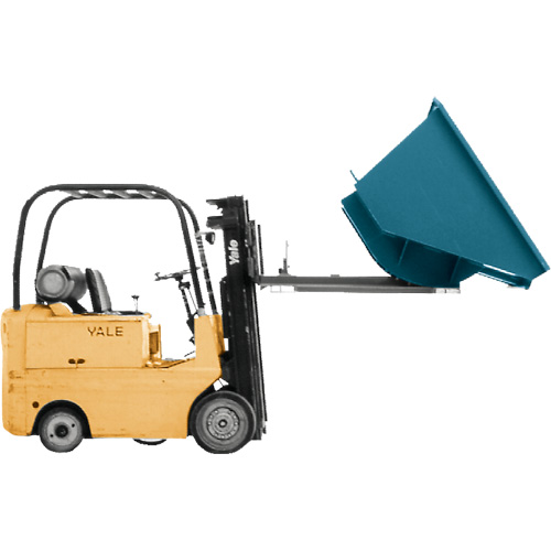 Self-Dumping Hopper, Steel, 3/4 cu.yd., Blue Mukwa Safety Services