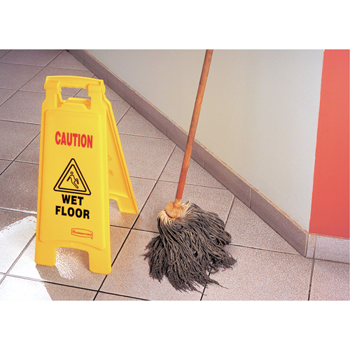Panneaux d'avertissement de plancher mouill&eacute;, Anglais avec pictogramme Mukwa Safety Services