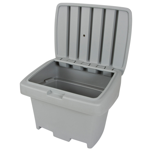 Heavy-Duty Outdoor Salt and Sand Storage Container, 30" x 24" x 24", 5.5 cu. Ft., Grey Mukwa Safety Services