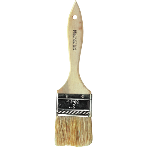 Pinceau &agrave; soies rases, Soie blanche, Manche Plastique, Largeur de 3" Mukwa Safety Services