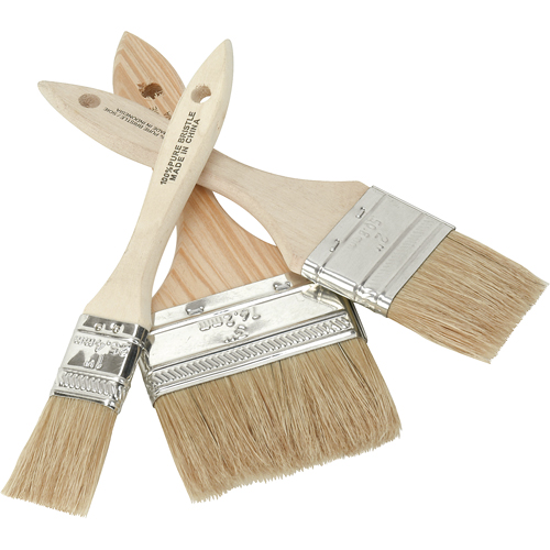 Chip Paint Brush, White China, Wood Handle, 1" Width Mukwa Safety Services