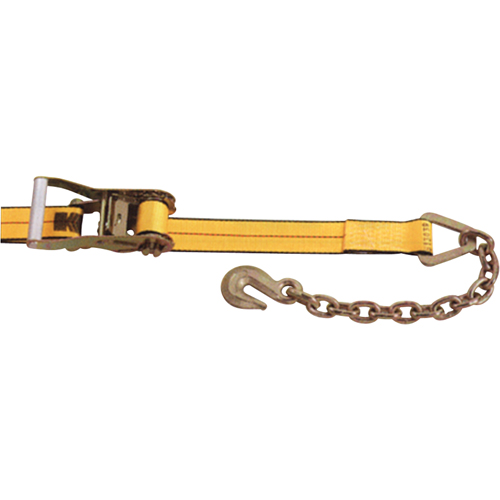 Tendeurs d'arrimage &agrave; cliquet, Crochet &agrave; chaîne, 2" , 30' , Charge d'utilisation max. 3335 lb (1513 kg) Mukwa Safety Services