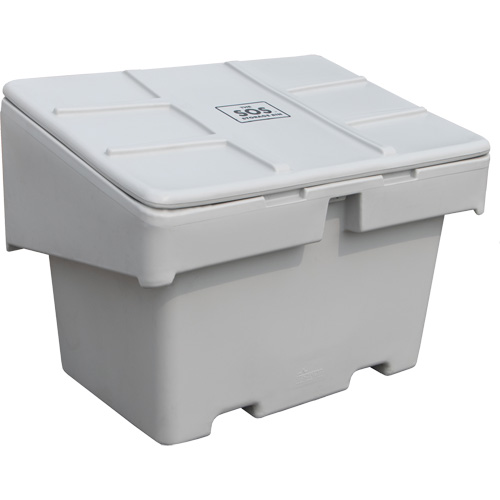 Contenants pour sel & sable SOS, Avec Moraillon, 42" x 29" x 30", 11 pi³, Gris Mukwa Safety Services
