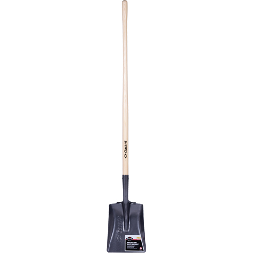 Pro Square Point Shovel, Wood, Tempered Steel Blade, Straight Handle, 48" Long Mukwa Safety Services