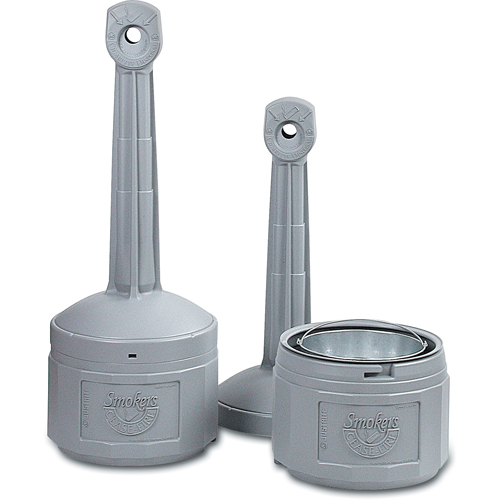Cendriers Smoker's Cease-Fire, Sur pied, Plastique, Capacit&eacute; 4 gal. US, Hauteur 38-1/2" Mukwa Safety Services