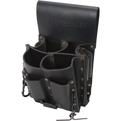 Poche pour ceinture porte-outils, Porte-outil multiple, Cuir, 8 Poches Mukwa Safety Services