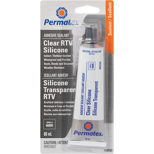RTV Adhesive Sealant, 80 ml, Tube, Clear Mukwa Safety Services