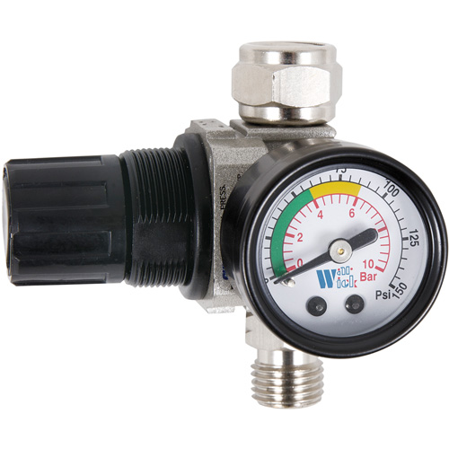 R&eacute;gulateur &agrave; cadran pneumatique avec jauge pour pistolet pulv&eacute;risateur, 1/4" NPT, PSI max. de 135 PSI, Standard Mukwa Safety Services
