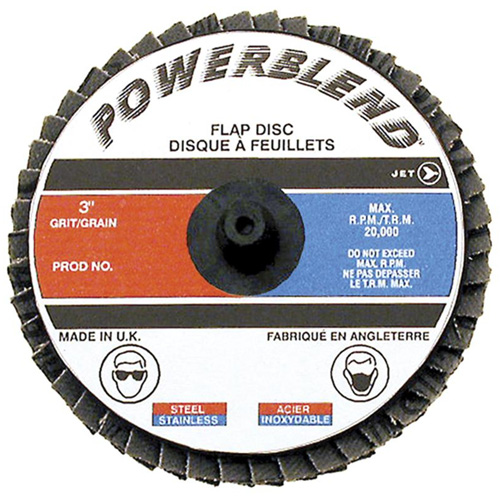 POWERBLEND Roll-on Flap Disc, 2" x Type R, Z120 Grit, Zirconia Alumina Mukwa Safety Services
