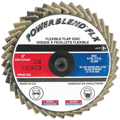 Powerblend FLX Roll-On Flap Disc, 3" x 60 Grit, Zirconia Alumina Mukwa Safety Services