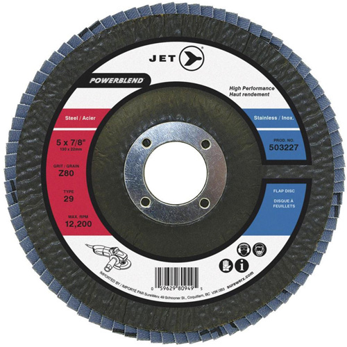 PowerBlend Flap Disc, 7" x 7/8", Type 29, Z60 Grit, Zirconia Alumina Mukwa Safety Services