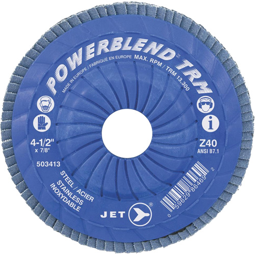 POWERBLEND TRM Trimmable Flap Disc, 5" x 7/8", Type 29, Z60 Grit, Zirconia Alumina Mukwa Safety Services