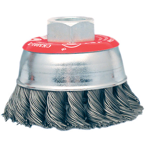 High-Performance Knot Twisted Cup Brush, 3" Dia. x 10mm x 1.25" Arbor Mukwa Safety Services