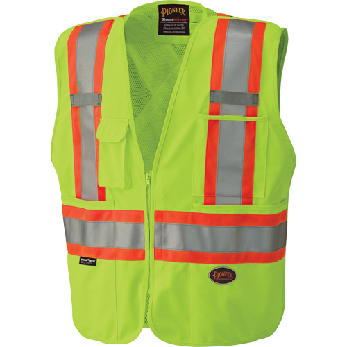 6936 5-Point Tear-Away Safety Vest, High Visibility Lime-Yellow, 2X-Large, Polyester Mukwa Safety Services