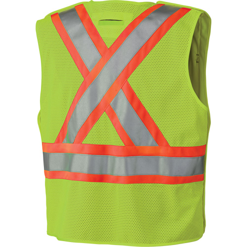 6936 5-Point Tear-Away Safety Vest, High Visibility Lime-Yellow, 2X-Large, Polyester Mukwa Safety Services