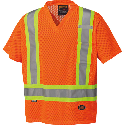 5994 High-Visibility Safety T-Shirt, Polyester, 2X-Large, High Visibility Orange Mukwa Safety Services