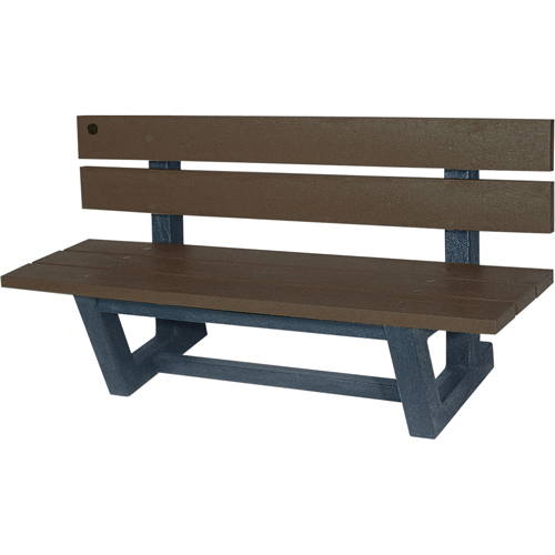Outdoor Park Benches, Recycled Plastic, 72" L x 23-3/16" W x 29-13/16" H, Umber Mukwa Safety Services
