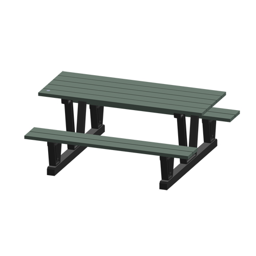 Tables de pique-nique d'ext&eacute;rieur en plastique recycl&eacute;, 72" lo x 60-5/16" la, Gris Mukwa Safety Services