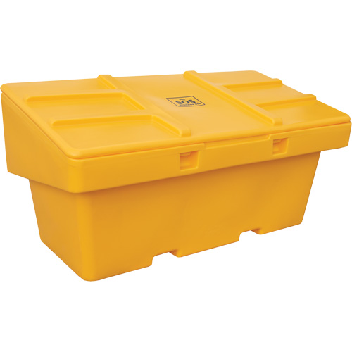 Contenants pour sel & sable SOS, Avec Moraillon, 72" x 36" x 36", 36 pi³, Jaune Mukwa Safety Services