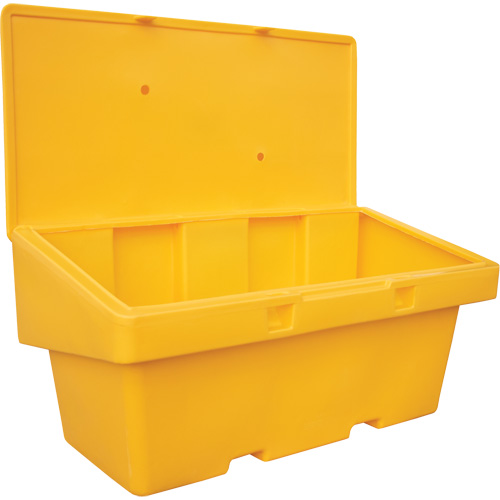 Contenants pour sel & sable SOS, Avec Moraillon, 72" x 36" x 36", 36 pi³, Jaune Mukwa Safety Services