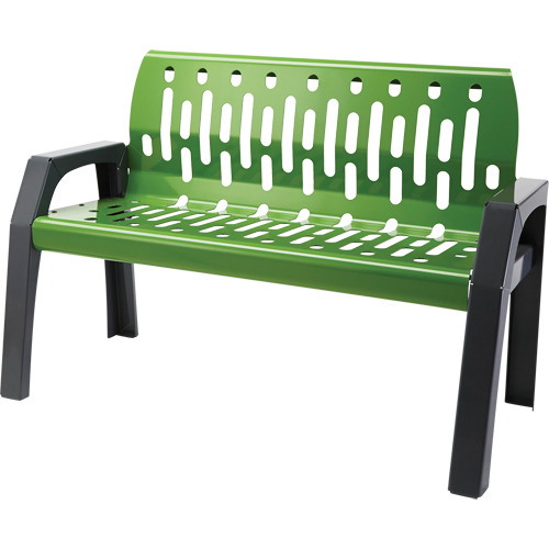 Stream Benches, Steel, 48" L x 48" W x 34" H, Green Mukwa Safety Services