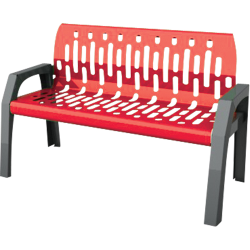 Stream Benches, Steel, 48" L x 25" W x 34" H, Red Mukwa Safety Services