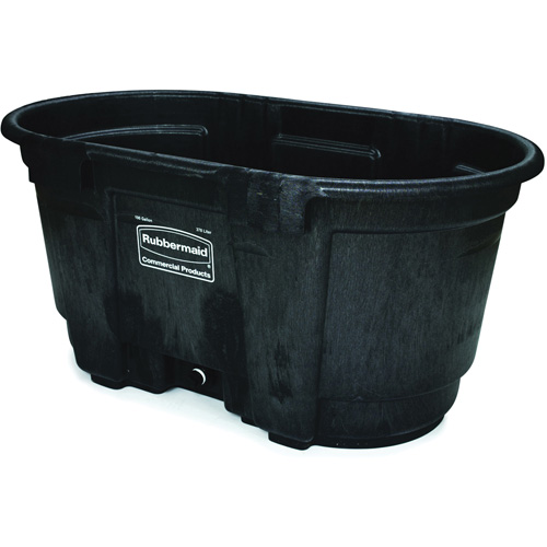 Stock Tank, 31" D x 53" W x 25-1/8" H, 800 lbs. Capacity, Black Mukwa Safety Services
