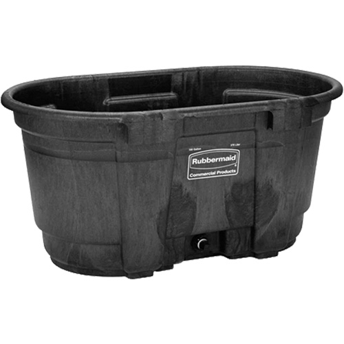 Stock Tank, 31" D x 53" W x 25-1/8" H, 800 lbs. Capacity, Black Mukwa Safety Services