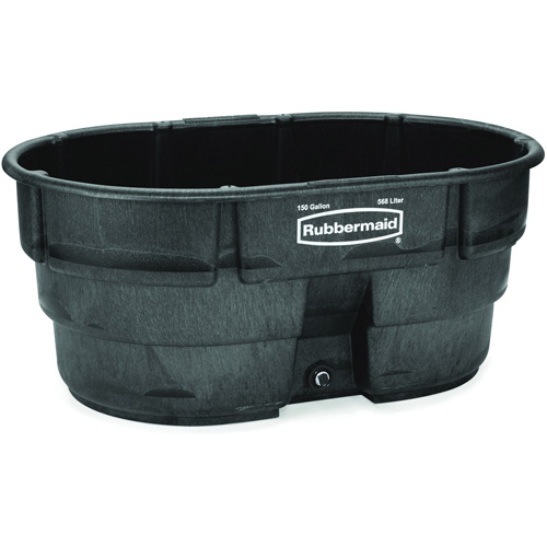 Stock Tank, 39" D x 58" W x 25" H, 1200 lbs. Capacity, Black Mukwa Safety Services