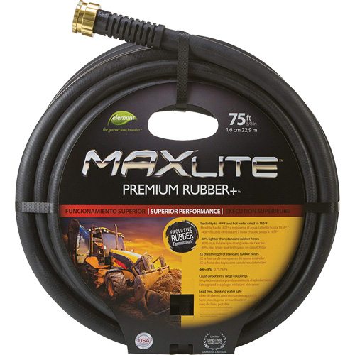 Commercial Duty Hoses, Rubber, 5/8" dia. x 75' Mukwa Safety Services
