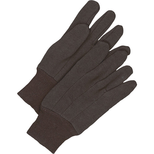 Classic Jersey Gloves, One Size, Brown, Unlined, Knit Wrist Mukwa Safety Services