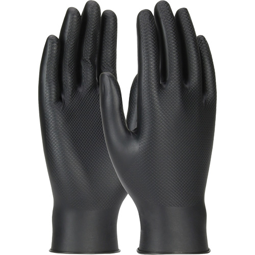 Grippaz Skins Ambidextrous Disposable Gloves, Large, Nitrile, 6-mil, Powder-Free, Black Mukwa Safety Services