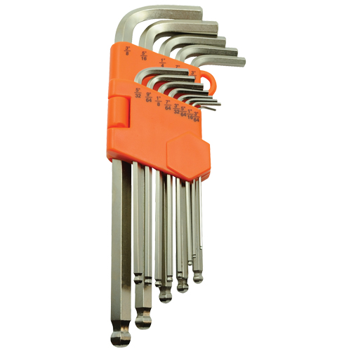 Ball End Hex Key Set, 13 Pcs., Imperial Mukwa Safety Services