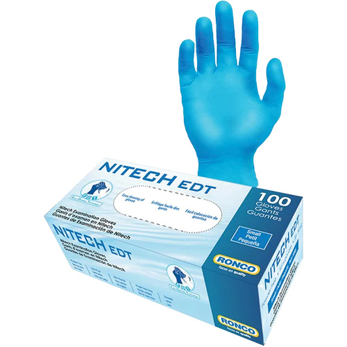 EDT&reg; Examination Gloves, X-Large, Nitech&reg;, 5-mil, Powder-Free, Blue, Class 2 Mukwa Safety Services