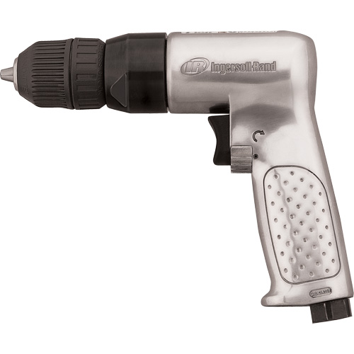 Reversible Air Drill, 4 CFM, 1/4" NPTF, 93 dBA, 3/8" Chuck, Keyless Mukwa Safety Services