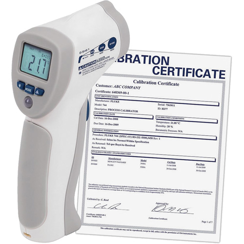 Food Service Infrared Thermometer with Calibration Certificate, -4°- 392° F ( -20° - 200° C )/-58°- 4° F ( -50° - -20° C ), 8:1, Fixed Emmissivity Mukwa Safety Services