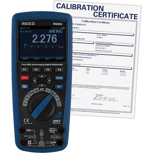 True RMS Industrial Multimeter with Calibration Certificate, AC/DC Voltage, AC/DC Current Mukwa Safety Services