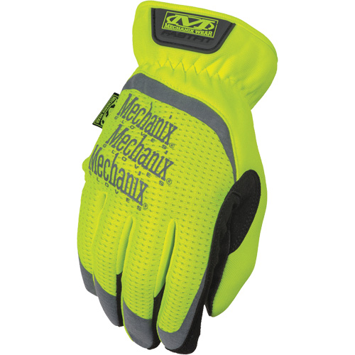 FastFit&reg; High-Visibility Work Gloves, Synthetic Palm, Size Medium/9 Mukwa Safety Services